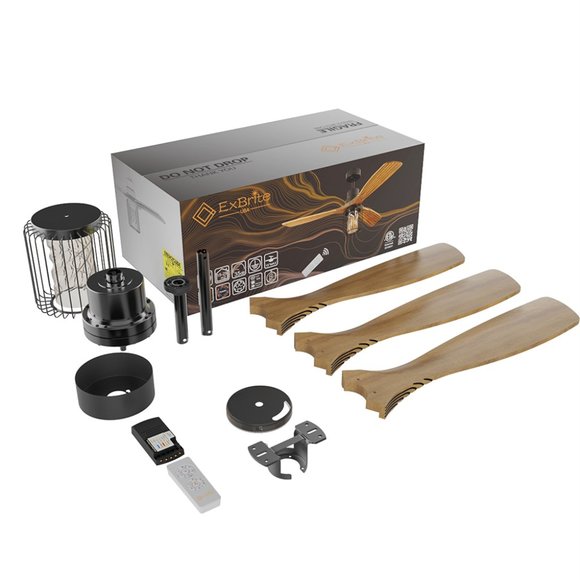 ExBrite 52 inch Wood Light Ceiling Fan - Picture 4 of 8